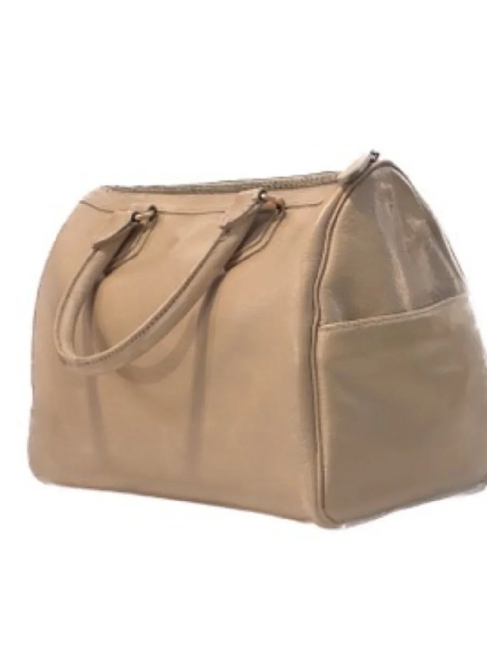 Mark & Graham Taupe Leather Satchel / Doctor Bag
